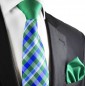 Preview: blau grünes krawatten set 2tlg