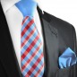 Preview: blau rot krawatten set 2tlg