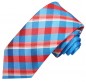 Preview: Kontrast Knoten Krawatten Set 2tlg Krawatte + Einstecktuch rot blau P2
