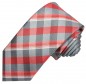 Preview: Kontrast Knoten Krawatten Set 2tlg Krawatte + Einstecktuch grau rot P3