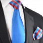 Preview: blau uni krawatten set 2tlg