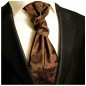 Preview: Hochzeitskrawatte | Plastron braun paisley Hochzeit Krawatte