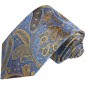 Preview: Blaue Krawatte gold paisley brokat 2094