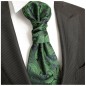 Preview: Hochzeitskrawatte | Plastron blau grün paisley Hochzeit Krawatte
