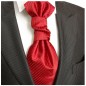 Preview: Hochzeitskrawatte | Plastron rot uni gestreift Hochzeit Krawatte
