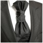 Preview: Hochzeitskrawatte | Plastron schwarz paisley Hochzeit Krawatte