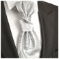 Preview: Hochzeitskrawatte Plastron silber paisley Bräutigam Hochzeit Krawatte