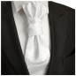 Preview: Hochzeitskrawatte | Plastron weiß barock Hochzeit Krawatte