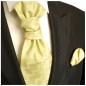 Preview: Gelbe Hochzeitskrawatte mit Einstecktuch | Plastron | Hochzeit  Ascot Krawatte