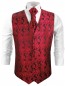 Preview: Rote Hochzeitsweste mit Plastron Krawatte Einstecktuch und Manschettenknöpfen v99