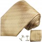 Preview: Krawatte braun gold Seide