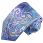 Preview: Paul Malone Krawatte 100% Seide blau lila paisley 2060