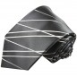 Preview: Krawatte anthrazit silber gestreift Seide