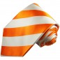 Preview: Krawatte orange weiß gestreift Seide