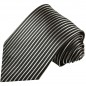 Preview: Krawatte schwarz silber gestreift Seide