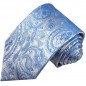 Preview: Krawatte blau silber paisley brokat 428