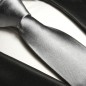 Preview: Krawatte silber grau uni satin Seide