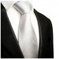 Preview: silberne Krawatte Seide silber uni gestreift