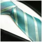 Preview: Extra lange Krawatte 165cm - blau grün gestreift