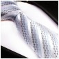 Preview: Extra lange Krawatte 165cm - Krawatte blau silber gestreift