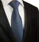 Preview: Blaue Krawatte gepunktet Seide 2041