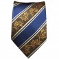 Preview: Extra lange Krawatte 165cm - blau braun floral gestreift