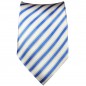 Preview: Krawatte blau weiß gestreift Seide 685