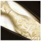 Preview: Herren Krawatte festlich creme gold floral