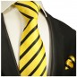 Preview: Extra lange Krawatte 165cm - gelb schwarz gestreift