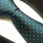 Preview: Extra lange Krawatte 165cm - Krawatte Überlänge - petrol gepunktet