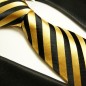 Preview: Extra lange Krawatte 165cm - Krawatte gold gestreift