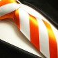 Preview: Extra lange Krawatte 165cm - Krawatte orange gestreift