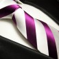 Preview: Extra lange Krawatte 165cm - Krawatte pink gestreift
