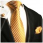 Preview: Extra lange Krawatte 165cm - gold gestreift
