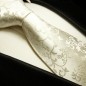 Preview: Extra lange Krawatte 165cm - Krawatte ivory