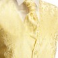 Preview: Creme gold Hochzeitsweste mit Plastron Krawatte Einstecktuch und Manschettenknöpfen v49p
