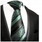 Preview: Mintgrüne Krawatte barock gestreift Seide