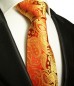Preview: Rot goldene paisley Krawatte 100% Seidenkrawatte ( XL 165cm ) 695