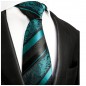 Preview: Extra lange Krawatte 165cm - Krawatte blau barock gestreift