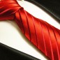 Preview: rote Krawatte Seide einfarbig gestreift