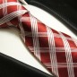 Preview: rote Krawatte Seide karo gestreift