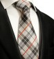 Preview: Extra lange Krawatte 165cm - Krawatte Überlänge - rot beige Schottenmuster