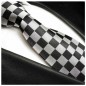 Preview: schwarz graue krawatte Seide
