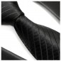 Preview: Schwarze Krawatte uni gestreift Seide