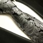 Preview: schwarze Krawatte grau paisley Seide