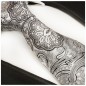 Preview: Krawatte silber schwarz paisley floral brokat Seide