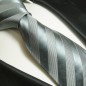 Preview: silber graue krawatte Seide gestreift