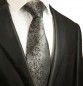 Preview: Krawatte silber grau schwarz barock 100% Seide