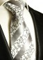 Preview: Barock gestreifte Krawatte silber Seide