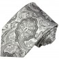 Preview: Silber schwarze Krawatte paisley floral brokat Seide